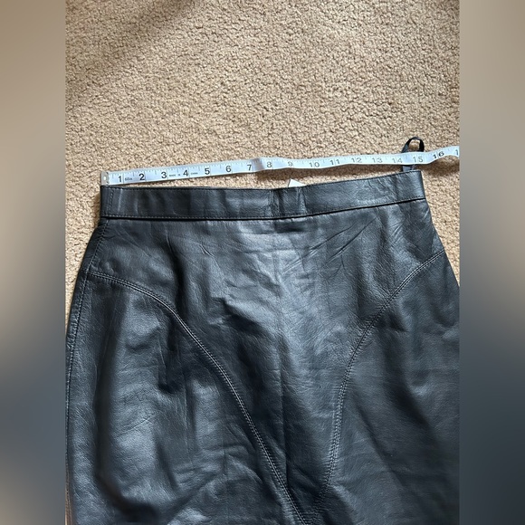 GENUINE LEATHER VINTAGE MIDI SKIRT - Picture 4 of 9